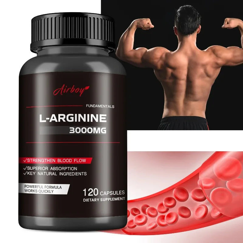 Pure L-Arginine Nitric Oxide Booster – Muscle Pumps, Circulation, Strength & Energy