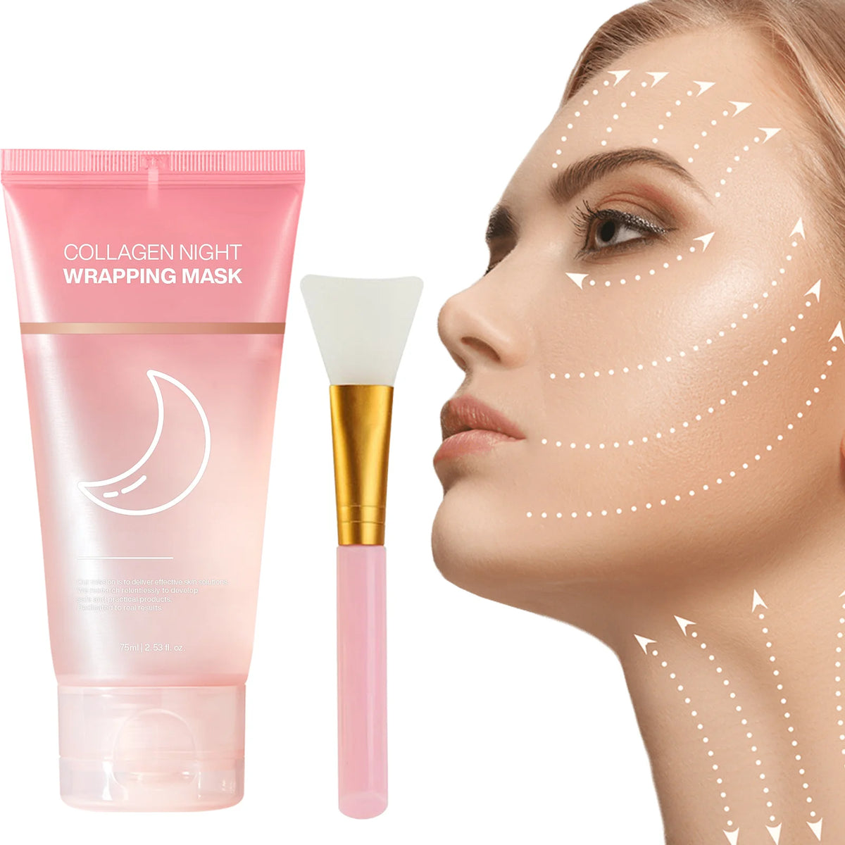 Hydrating Face Mask Reduces Sagging Collagen Overnight Firming Mask for Elasticity Dullness Wrapping Peel-Off Mask Skincare