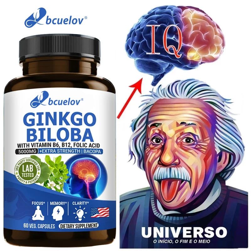 Advanced Nootropic Brain Booster Supplement Improves Memory,Enhances Focus,Boosts Nerve Energy & IQ Health Vitamins B12, B6