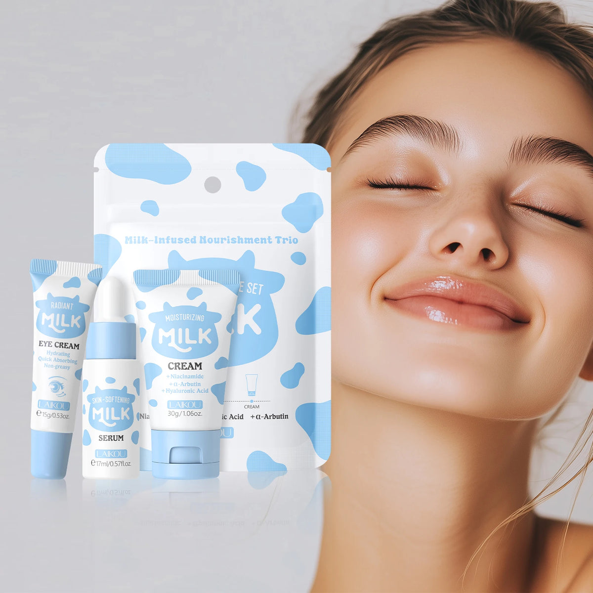 Laikou Milk Glowing Trio Set Deep Nourishment Kit | Premium Care