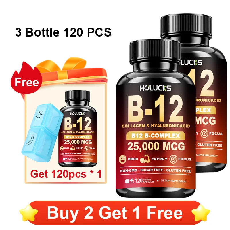 High Potency B12 Supplement, with Hydrolyzed Keratin & MSM, for Nervous System Health, Fatigue Relief, Immune, Focus, Vitality