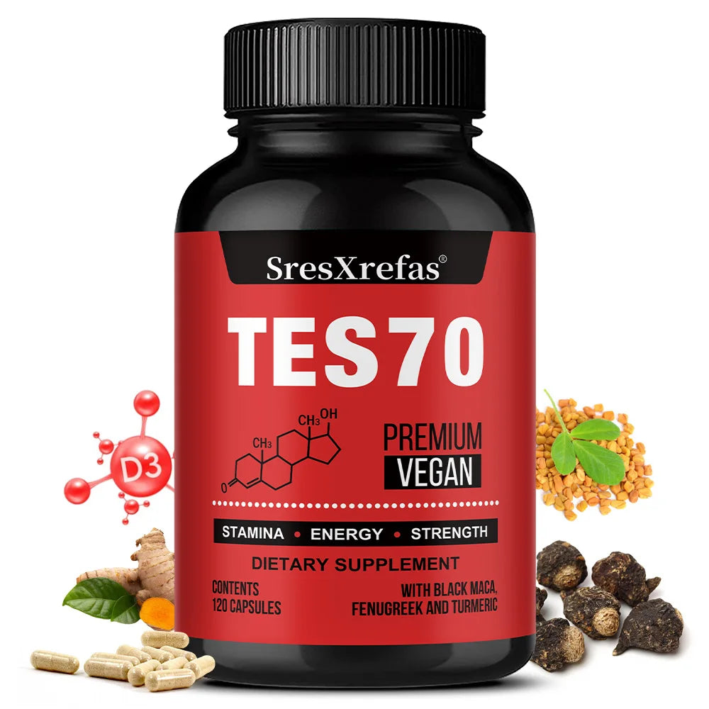 Organic Fenugreek Extract Capsules with Black Maca & Turmeric – Natural Energy, Endurance & Vitality