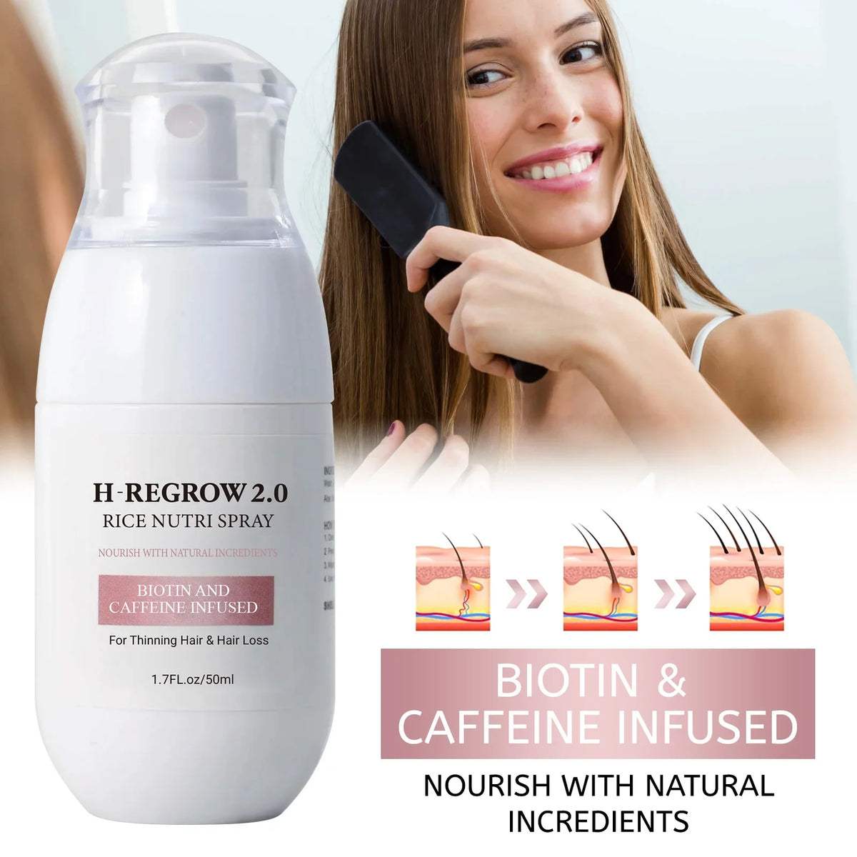 Hair Spray Rice Water Strong Hair Follicle Root | Premium Care
