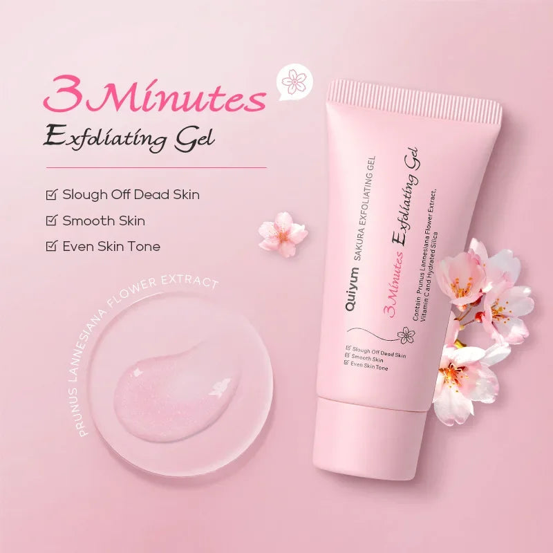 Sakura Exfoliating Peeling Gel Facial Scrub Moisturizing Nourishing | Premium Care