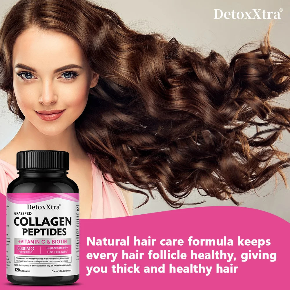 Collagen Supplement with Vitamin C & Biotin – Supports Hair, Skin, Nails, Joints, Bone & Anti-Aging, Skin Whitening Antioxidants