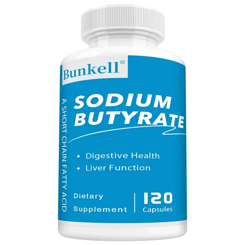 Sodium Butyrate Gut Health Supplement, Postbiotic for Gut, Stomach & Digestive, Gut Wellness, 120 Vegan Capsules