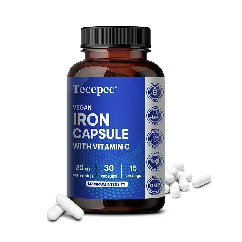 Gentle Iron 65mg with Bioactive Vitamin C – Non-Constipating Chelate for Red Blood Cell Formation, Oxygen Transport & Cellular Energy