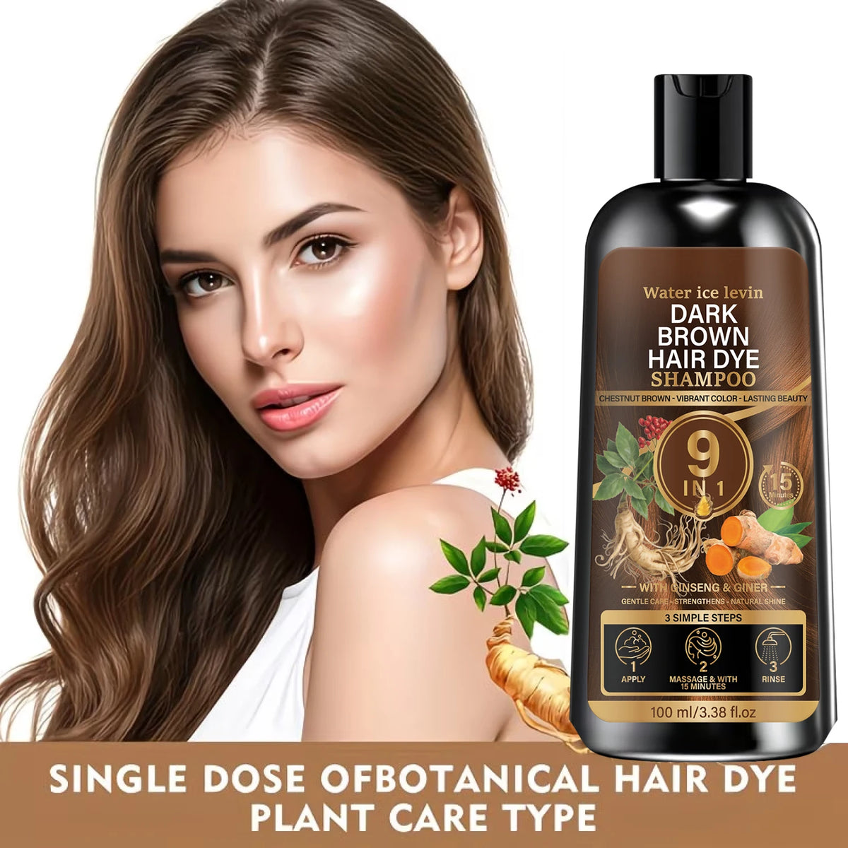 Unisex 9 In 1 Dark Brown Hair Care | Premium Care