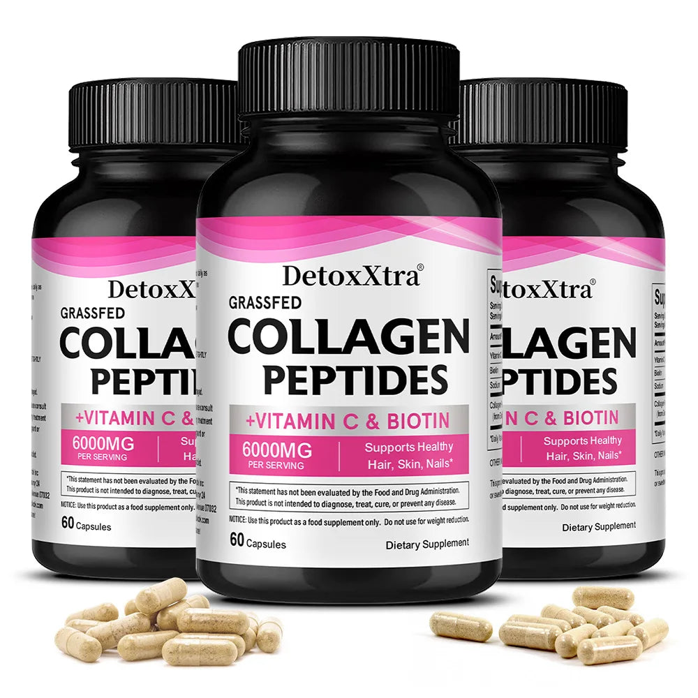 Collagen Supplement with Vitamin C & Biotin – Supports Hair, Skin, Nails, Joints, Bone & Anti-Aging, Skin Whitening Antioxidants