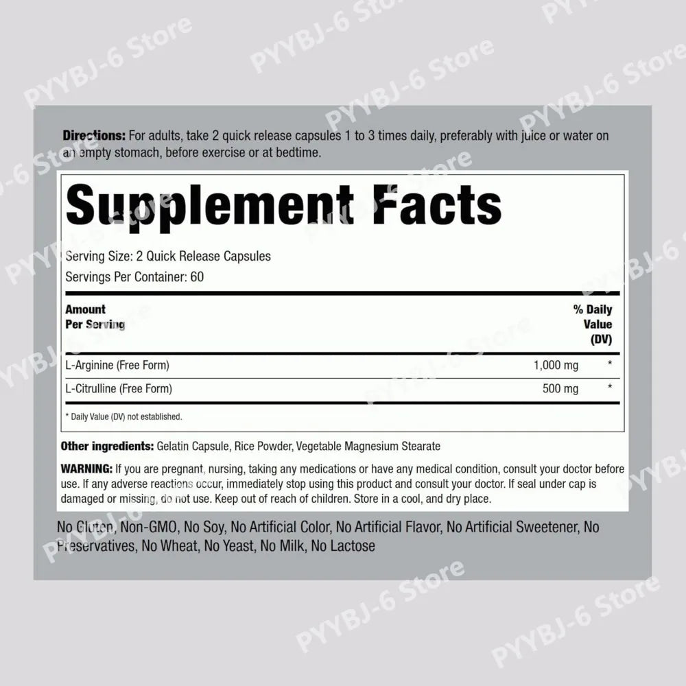 Garmtar L-Arginine + L-Citrulline 1500mg Nitric Oxide Pump - Garmtar Pure Supplements