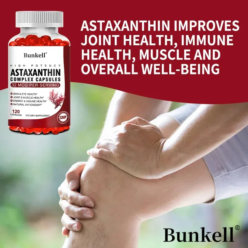 Astaxanthin 32 Mcg Supplement with EPA, DHA, Krill Oil, Supports Healthy Vision, Gut Health and Circulation, Strong Antioxidant