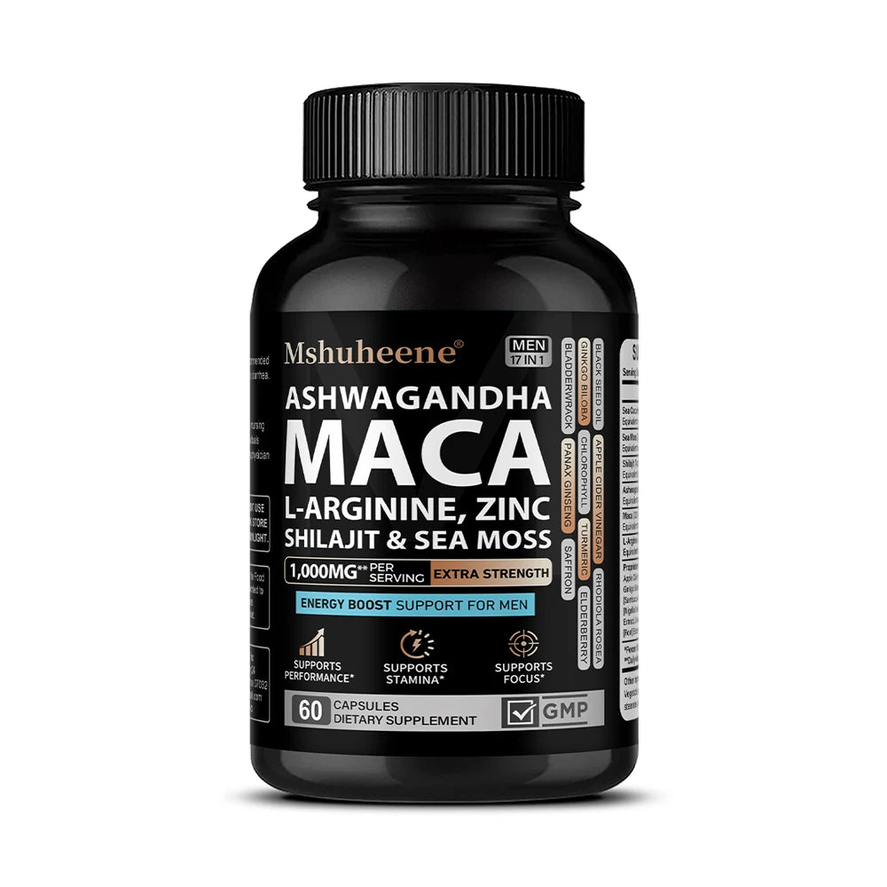 Enhancing Supplement Blend L Arginine Maca Ashwagandha Stamina | Premium Care