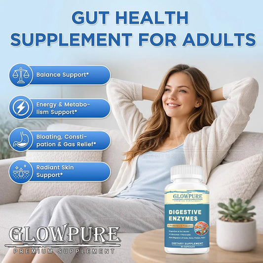 Digestive Enzymes with Prebiotics & Probiotics Capsules – Fast Bloating Relief, Gut Health & Immunity