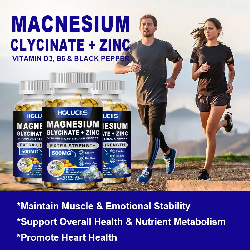Pure Magnesium Glycinate & Zinc Complex – Restful Sleep, Muscle Recovery & Immune Defense