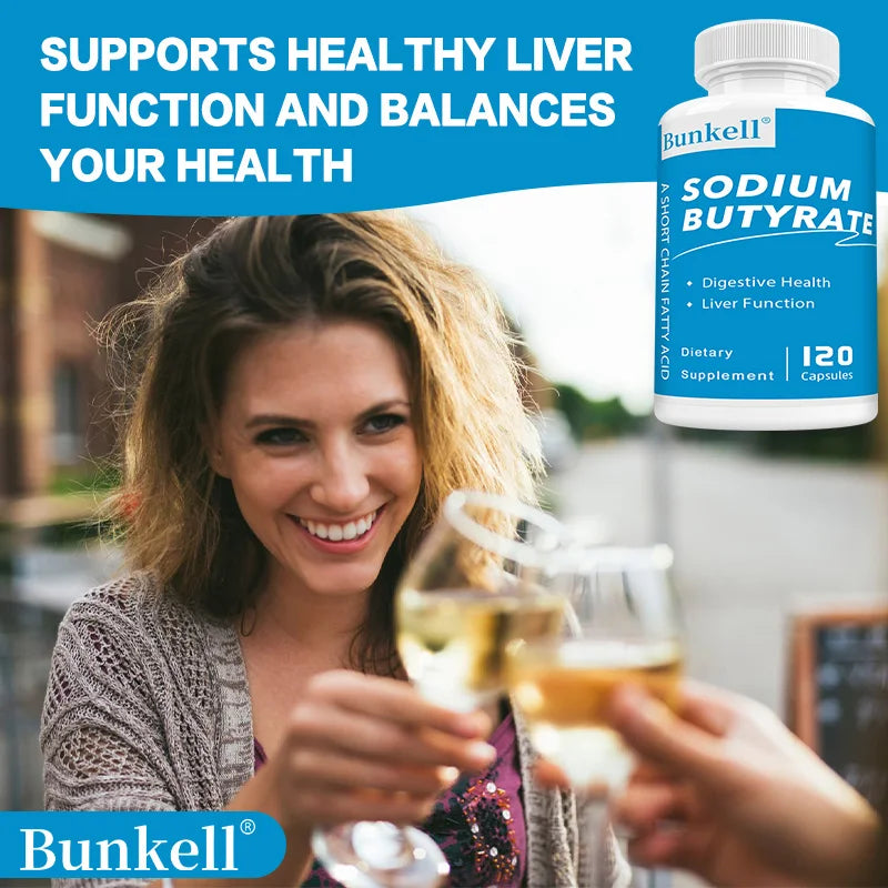 Sodium Butyrate Gut Health Supplement, Postbiotic for Gut, Stomach & Digestive, Gut Wellness, 120 Vegan Capsules