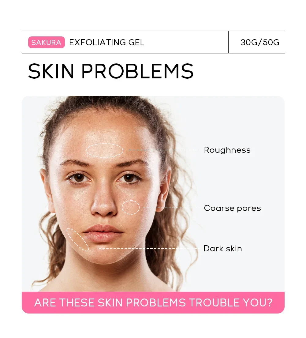 Sakura Exfoliating Peeling Gel Facial Scrub Moisturizing Nourishing | Premium Care