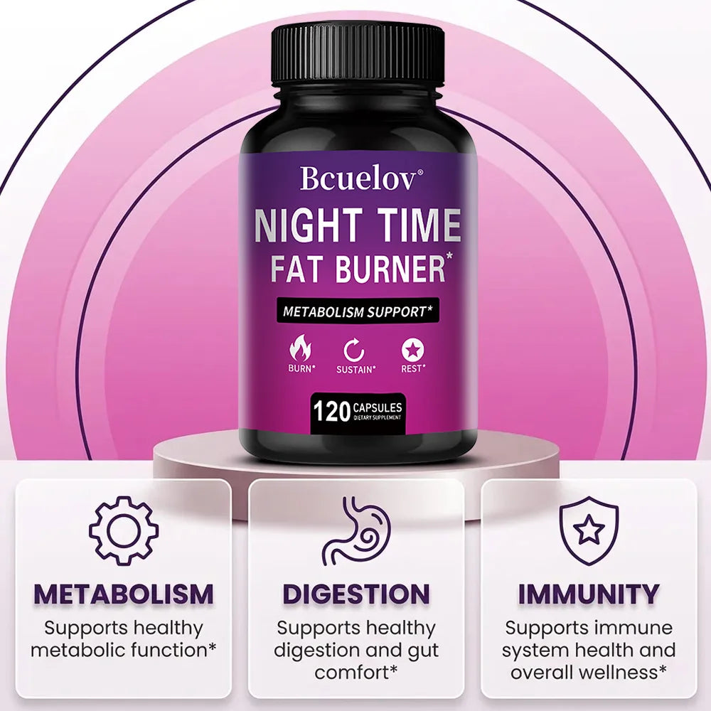 NightBurn PM Thermogenic Fat Burner & Sleep Complex – Non-Stimulant Metabolism Booster, Cortisol Balance & Overnight Weight Management
