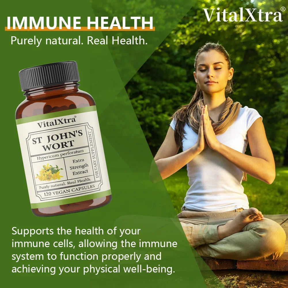Herbal Supplement St. John’s Wort, Promotes a Positive Outlook, Non-GMO, Vegan Capsules