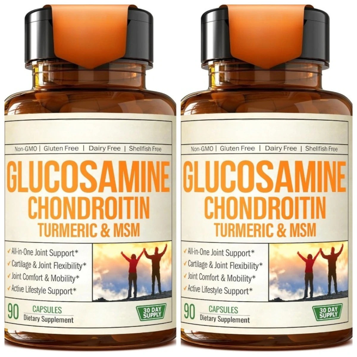 Glucosamine Chondroitin MSM Supplement Capsules with Turmeric Daily Joint Care Support Formula 90 Pieces