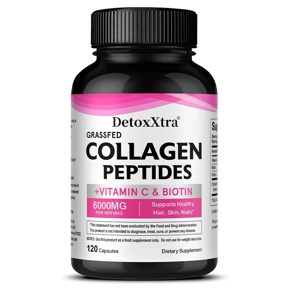 Collagen Supplement with Vitamin C & Biotin – Supports Hair, Skin, Nails, Joints, Bone & Anti-Aging, Skin Whitening Antioxidants