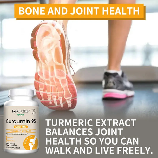 Turmeric Curcumin Capsules 95% Standardized Curcuminoids with Black Pepper – Fast Joint Comfort & Flexibility (120 Count)
