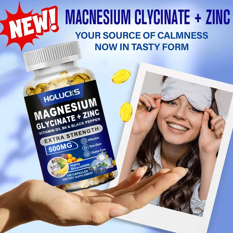 Pure Magnesium Glycinate & Zinc Complex – Restful Sleep, Muscle Recovery & Immune Defense