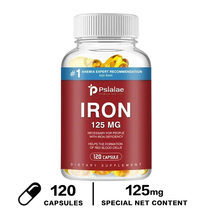 Iron Supplement 125mg - Maximize Absorption, Support Cellular Energy, and Promote Normal Red Blood Cell Production