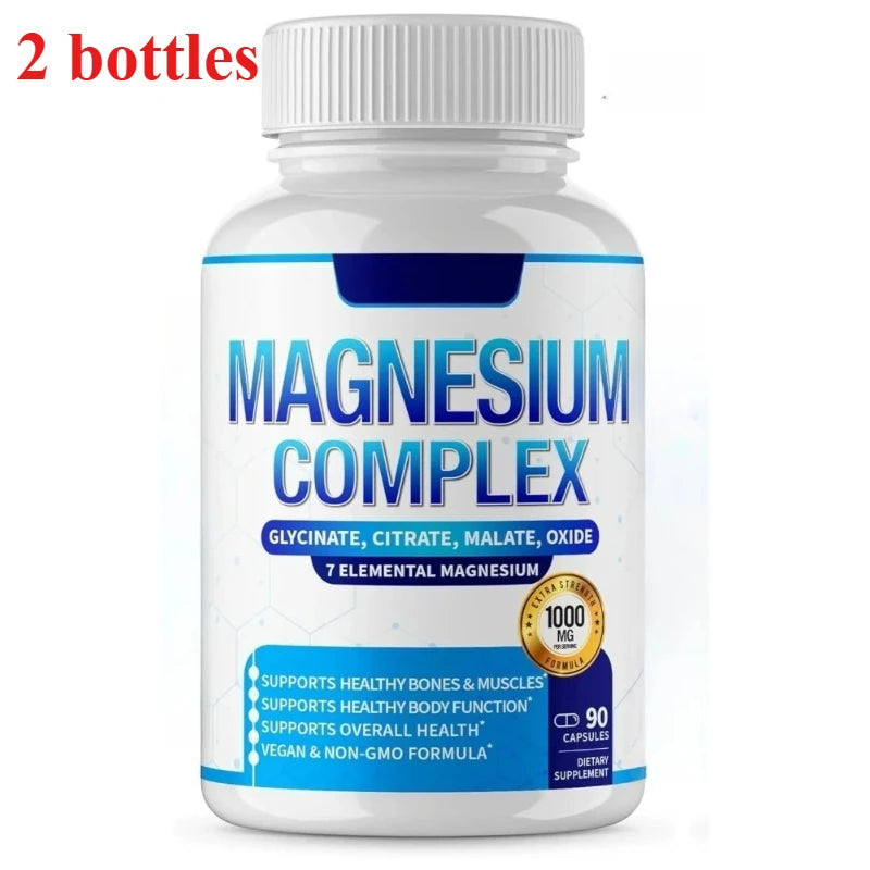 Magnesium Supplement 1000mg 7 in 1 Complex with Glycinate Citrate Malate Taurate Supports Muscle Relaxation Sleep Support 90 Ct