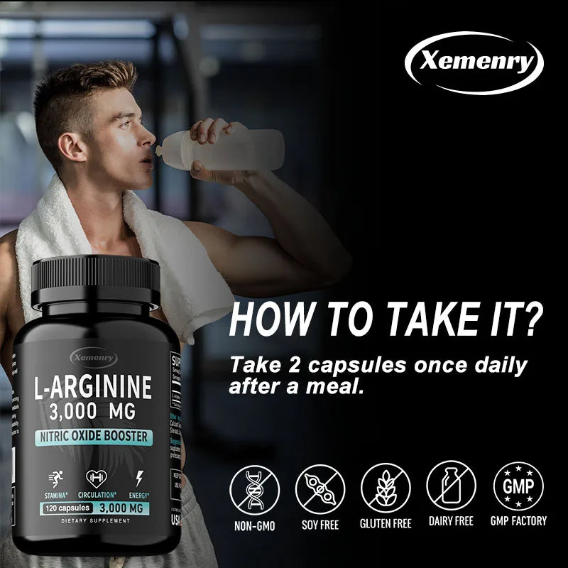 L-Arginine Workout Performance Capsules – Exercise Energy, Strength & Endurance Support