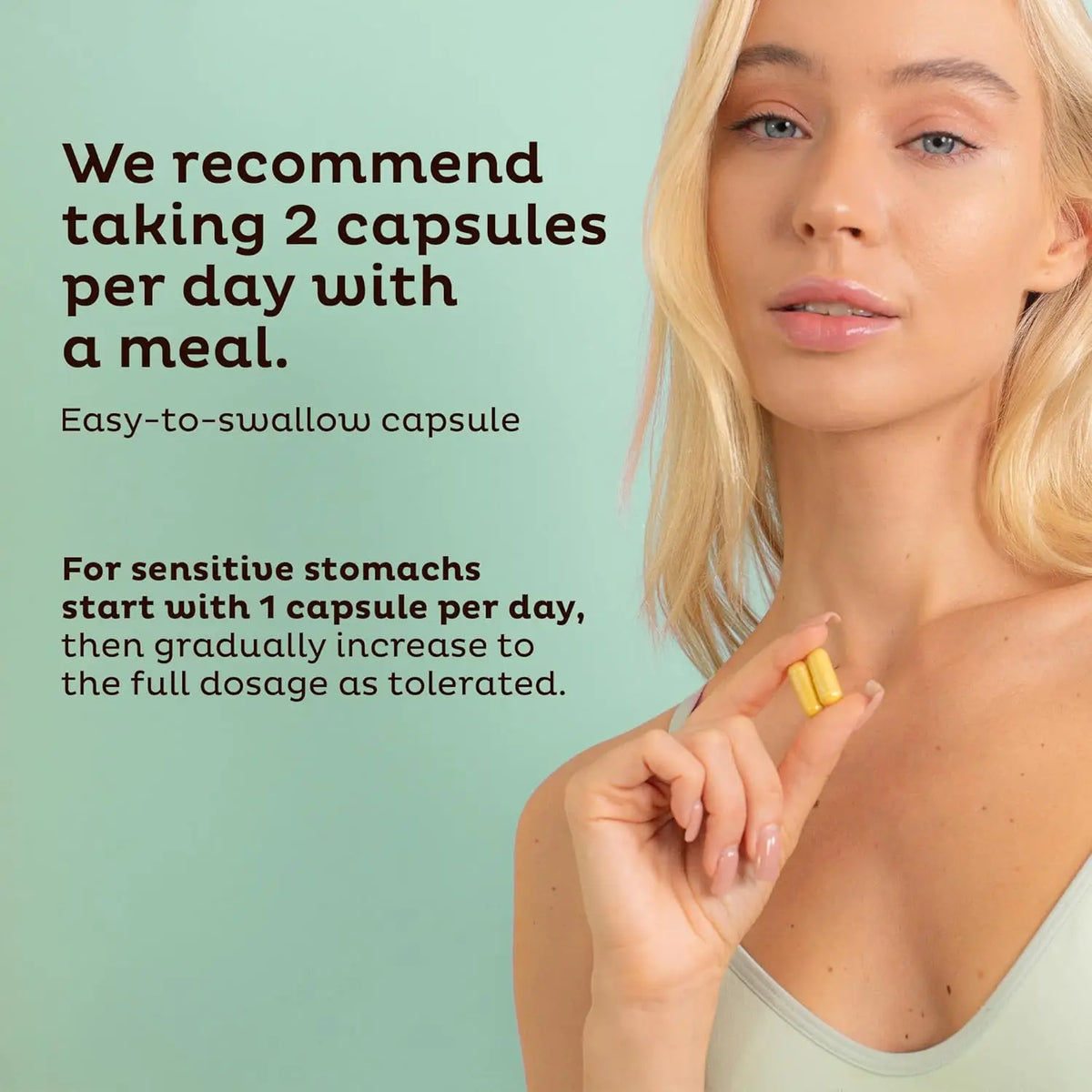 Gut health relief supplement, supports leaky gut and digestive system, relieves constipation, bloating, and gas, 60 capsules