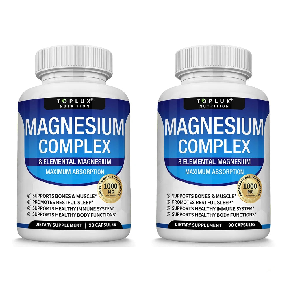 Advanced Multi-Magnesium Complex 1000mg – 8 Chelated Forms for Deep Sleep, Muscle & Calm (90 Capsules)