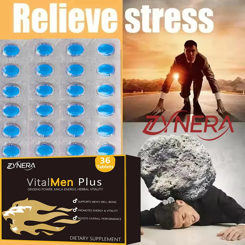 Male Blue Pills Health Supplement Energy Perfor mance Support Shilajit Ginseng Maca Ashwagandha Tablets