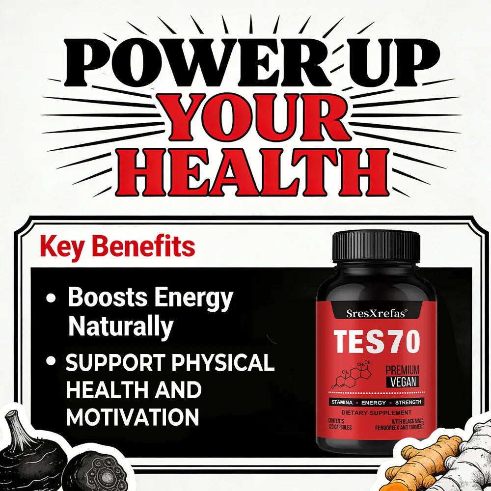 Organic Fenugreek Extract Capsules with Black Maca & Turmeric – Natural Energy, Endurance & Vitality