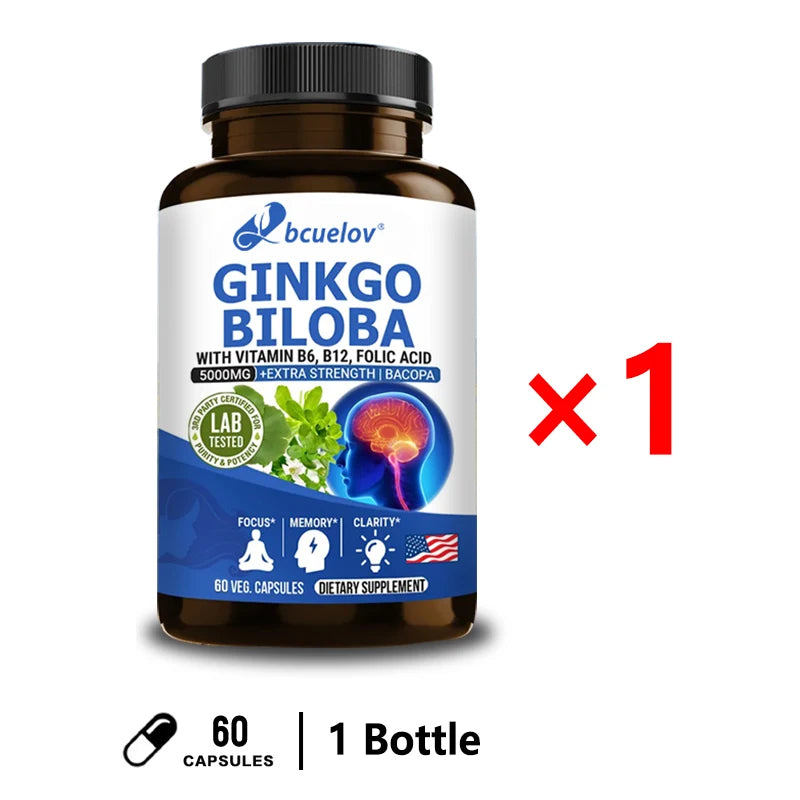 Advanced Nootropic Brain Booster Supplement Improves Memory,Enhances Focus,Boosts Nerve Energy & IQ Health Vitamins B12, B6