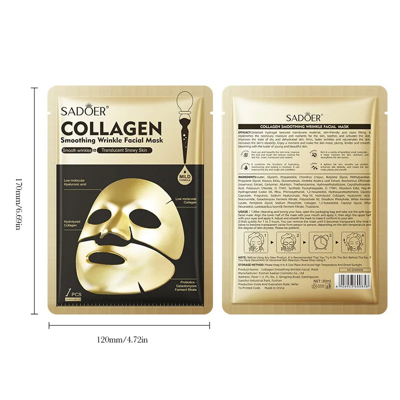 Sadoer Golden Collagen Facial Masks Moisturizing Anti Aging | Premium Care