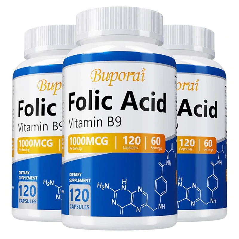 Folic Acid Capsules – Cardiovascular Care, Nerve Function & Complete Prenatal Health Support