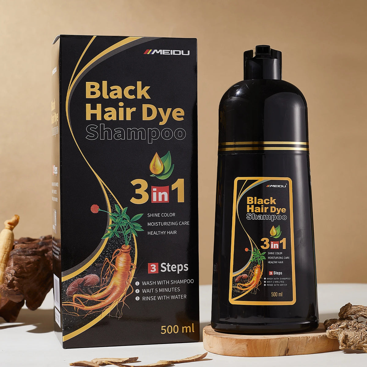 Meidu 3in1 Hair Dye Shampoo Easy To Use | Premium Care