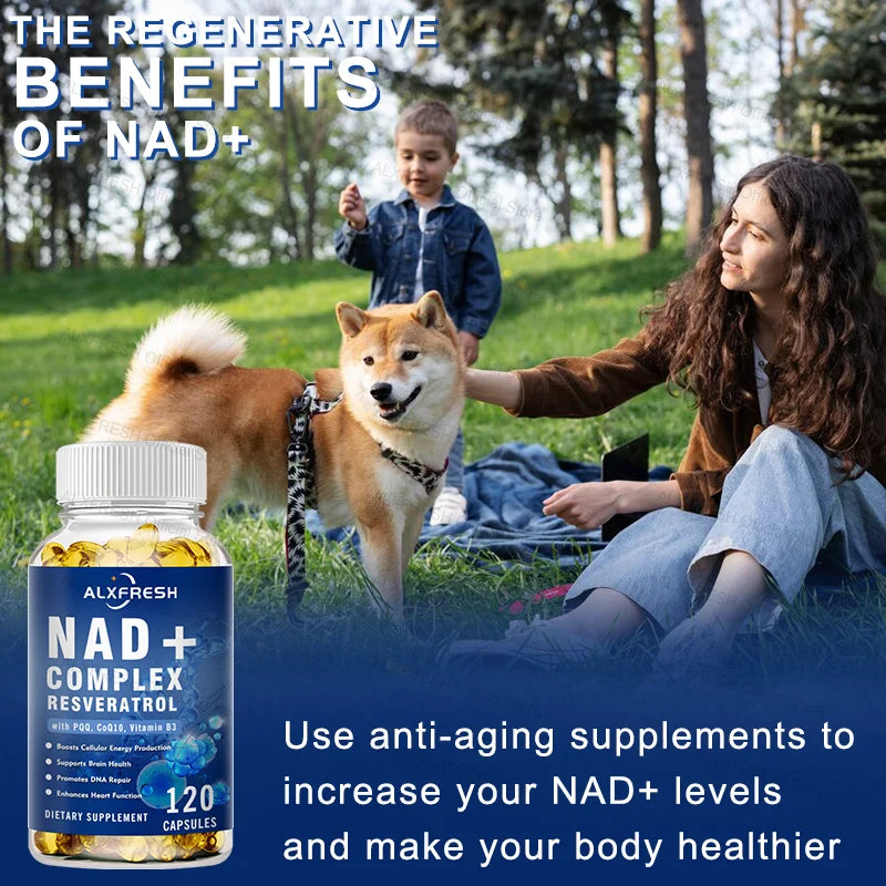 NAD Supplement Extra Strength for Women & Men, Resveratrol, PQQ, CoQ10 & Vitamin B3 – Energy Antioxidant,Cell Health Support