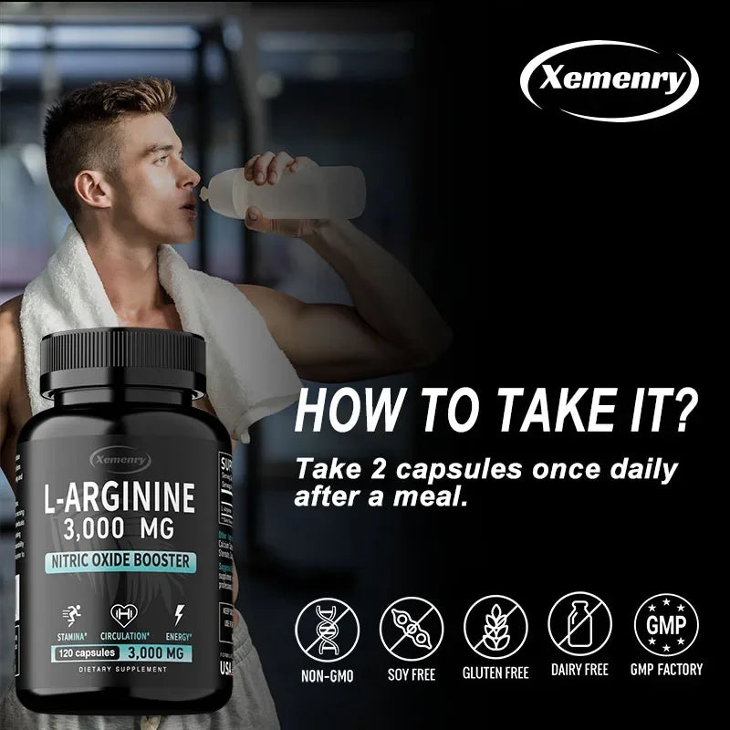 L-Arginine 3000mg Men's Vitality Complex – Peak Blood Flow, Intimate Stamina & Reproductive Health