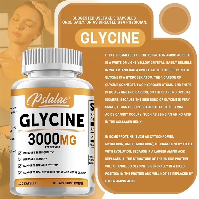 Glycine Supplement - Improve Sleep Quality and Suppress Appetite, Promote Deep Sleep