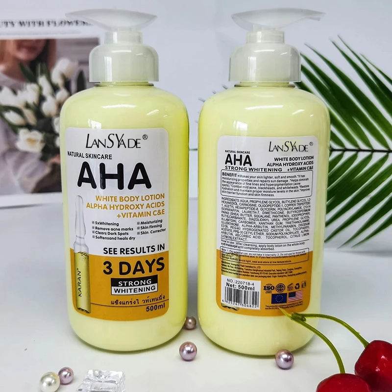 500ml Whitening Body Cream Aha Hydroxy Acids Vitamin | Premium Care