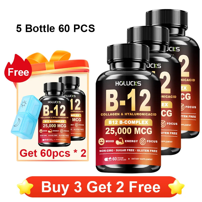 High Potency B12 Supplement, with Hydrolyzed Keratin & MSM, for Nervous System Health, Fatigue Relief, Immune, Focus, Vitality