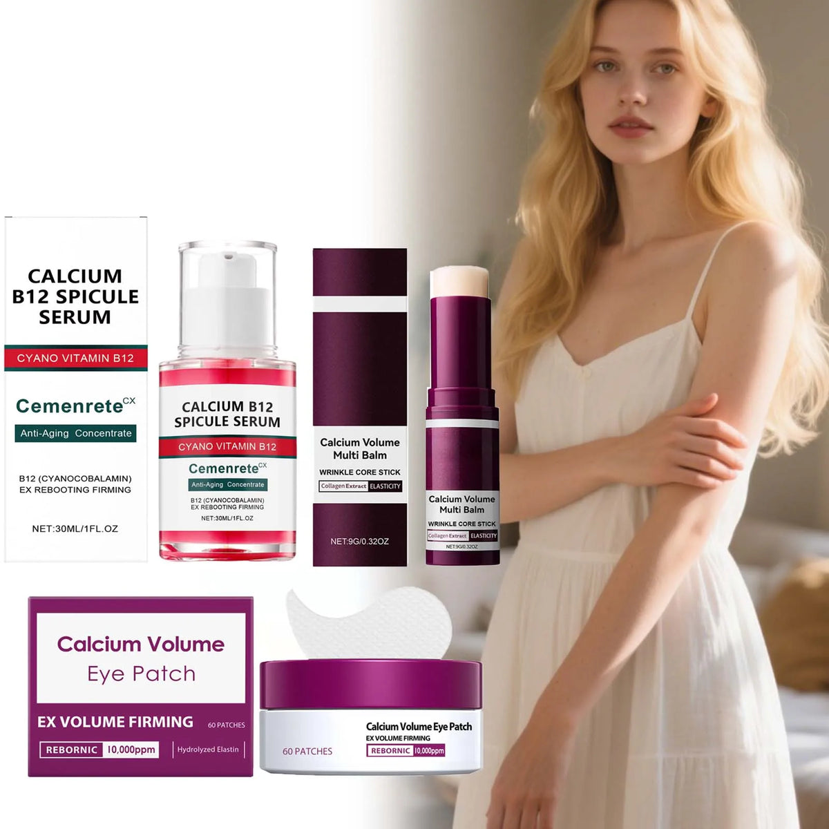 Calcium Skincare Set Anti Aging Calcium Volume Facial | Premium Care