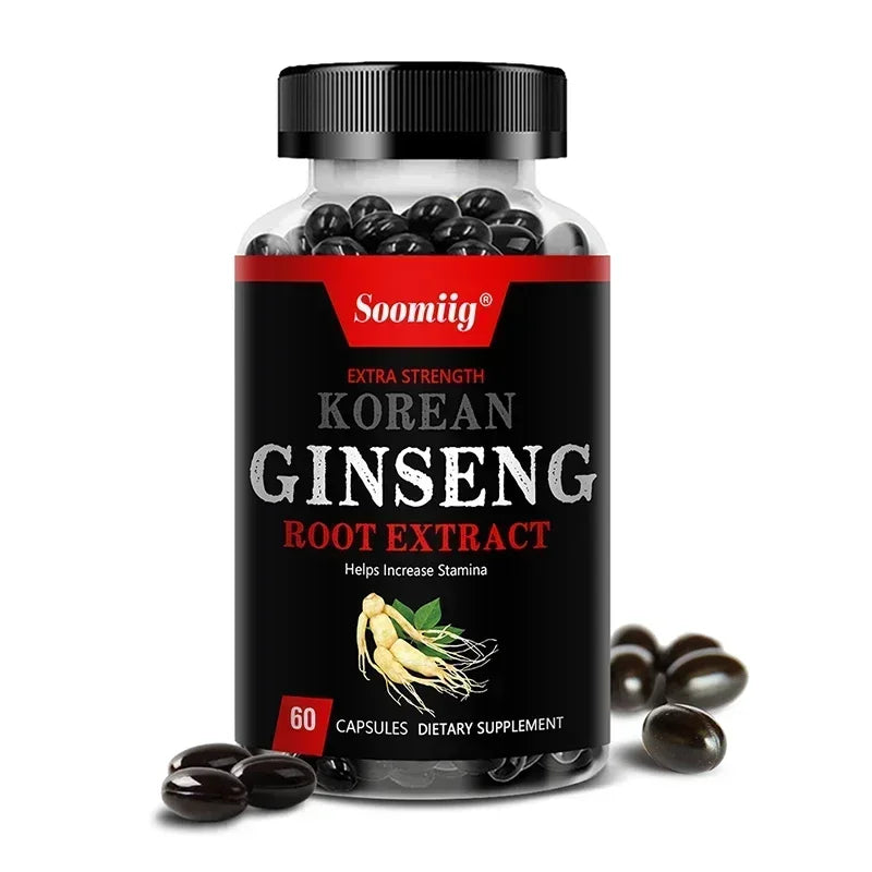 Strong Korean Ginseng 120 Vegetarian Capsules Energy Stamina | Premium Care