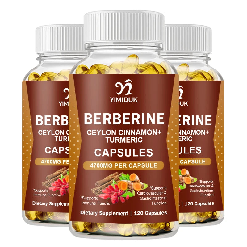 Premium Berberine HCl Supplement Capsules 1200mg – Supports Healthy Blood Sugar, Metabolism & Immune System