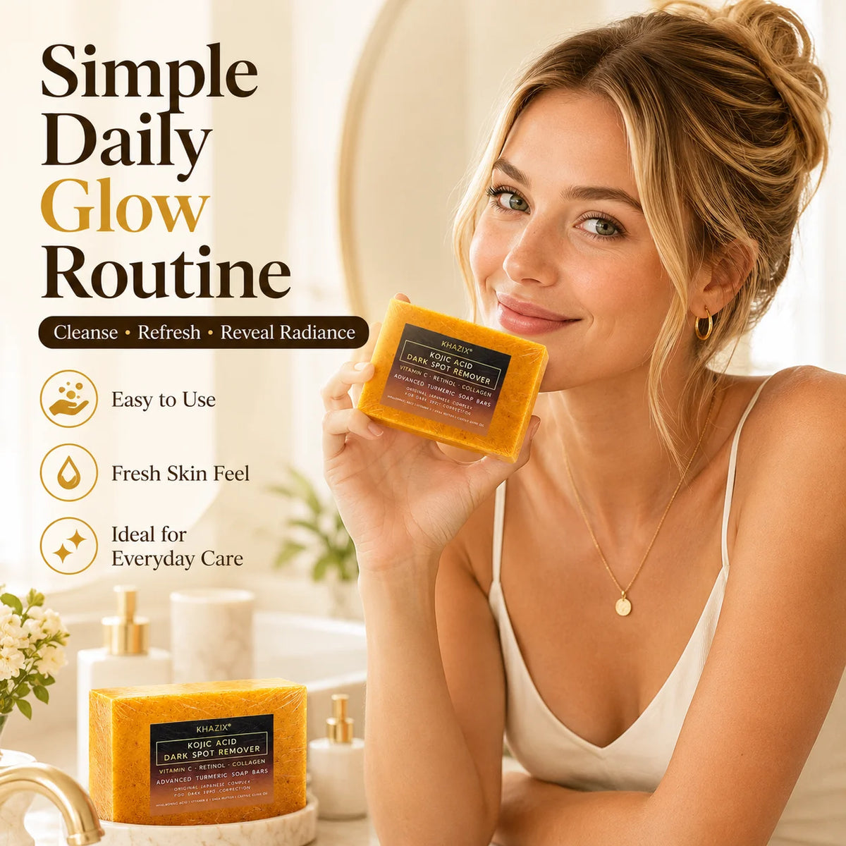 Turmeric Kojic Acid Face Body Soap Gentle Cleansing | Premium Care