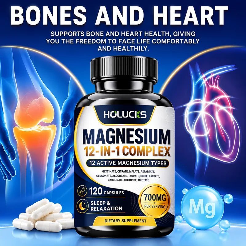 MagnaVital 7-in-1 Pure Magnesium Glycinate Complex – Muscle Recovery, Deep Sleep, Nerve Calming, Heart & Cognitive Memory Vitality