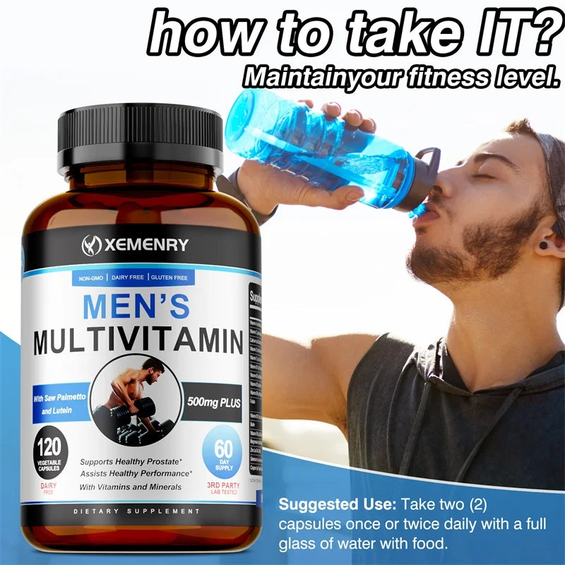 Men's Multivitamin Supplements - Antioxidant, Bone, Immune, Energy, Metabolism, Muscle Function