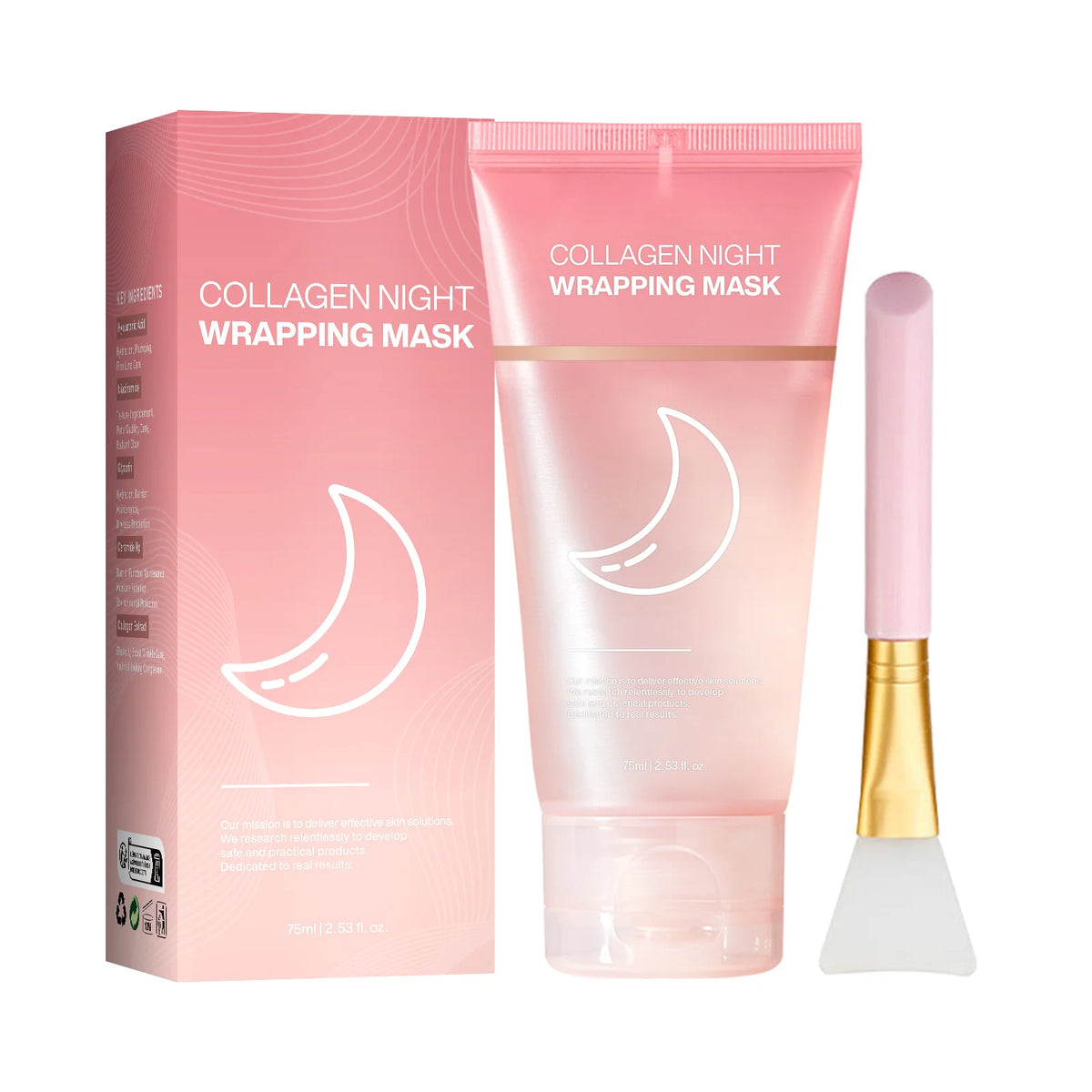 Hydrating Face Mask Reduces Sagging Collagen Overnight Firming Mask for Elasticity Dullness Wrapping Peel-Off Mask Skincare