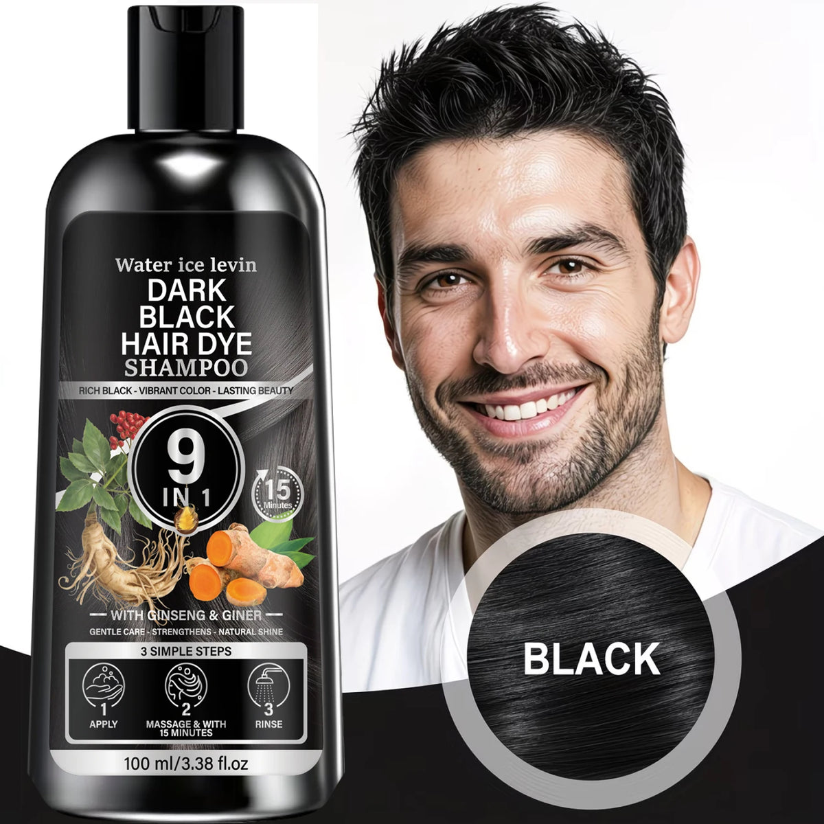 Dark Black Color Enhancing Shampoo With Keratin Biotin | Premium Care